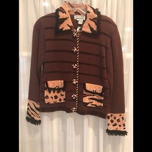 NWT CHENILLE TRIMMED SWEATER